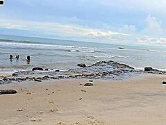 Beautiful Brazilian Amateurs End Play With Blowjob, Banging, And Cum On Busy Beach