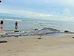 Beautiful Brazilian Amateurs End Play With Blowjob, Banging, And Cum On Busy Beach