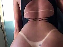 Model Reveals Her Ass In Crossdressing Pose