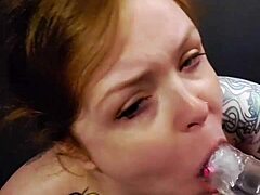 sophia celeste gives sloppy blowjob with spitting
