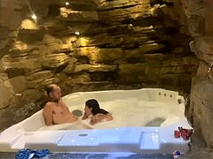 The couple engages in rough sex with slapping.