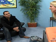 Stacked blonde chats while masturbating alone