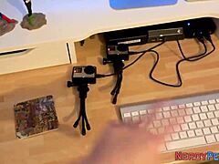 Newbie Slut Gives Blowjob To British Nerd