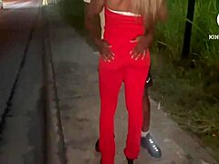 Wife surprises with amateur sex on street