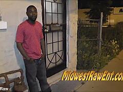 Bend over for big black cock, strawberry moans in hood threesome.