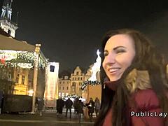 i picked up this european brunette amateur for a public bang.