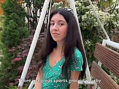 hottie lost the game, now walks with cum on face.