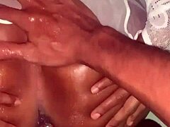 Beautiful Brunette Gets Her Huge Oiled Ass Fucked Hard Anal!