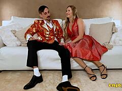 Blonde Adores Deep-Throating And Fucking Passionately