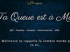 French femdom session with jerk off instructions and dirty talk