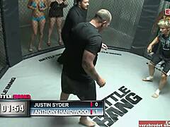 chubby brunette slut with big tits fucks fighter... damn!