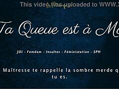 French femdom session with jerk off instructions and dirty talk