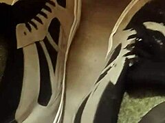 friend has fun trashing my sneakers