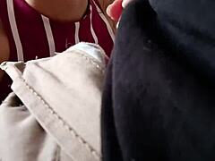 Latina gives blowjob in dorm bedroom