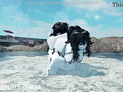 Passionate wet sex with cumslut