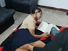 This 19-year-old latina came to study but got fucked hard by her friend