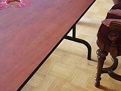 stomping cum out of cock