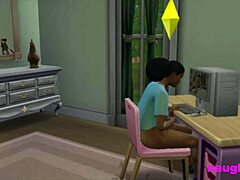 Deklica ujame svojo futa sostanovalko pri masturbaciji in je kaznovana z analnim seksom.