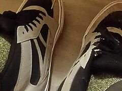 friend has fun trashing my sneakers