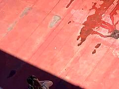 Neighbors sunbathing in bikinis on the terrace