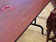 stomping cum out of cock