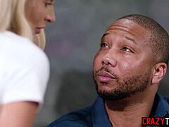 Petite blonde student Emma Hix fucks big black cock teacher