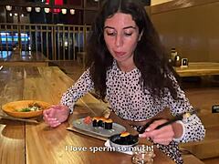 i sucked a huge dick in the sushi bar toilet and ate rolls with cum on my face