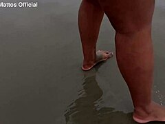 Dirty Wet Barefoot Feet on the Street