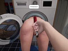 in this game, the stepmom gets stuck in the washing machine and has sex with her son-in-law