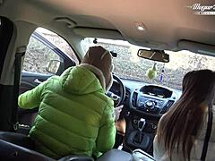 behind the scenes with lili charmelle - car stop for fucking and creampie 😏