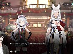 Bold wanderer explores hentai game world.
