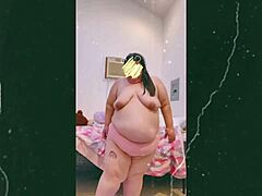 Mature Old Cougar's Saggy Tits Dance Topless on Webcam – Horny Milf Action