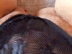 Gretala Pregnant in Transparent Thong Flashing