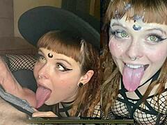 Fete goth dau muie sloppy cu lins coaie pentru recompensă cum mare