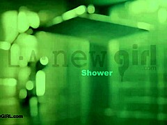 i'm a cute brunette takin a shower