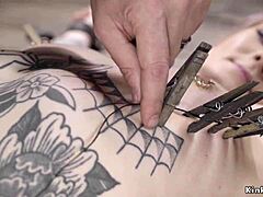 Alt Pale Slave Ass Whipped Hard in Dungeon BDSM Scene