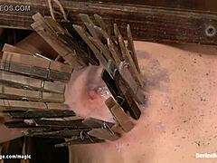 Huge tits lesbian gets bound and whipped in extreme threesome 😈