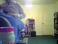 loris shows tits in living room