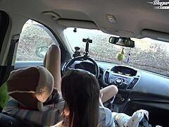 behind the scenes with lili charmelle - car stop for fucking and creampie 😏