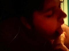 My first blowjob on a dildo was amazing