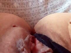 Gretala Pregnant in Transparent Thong Flashing