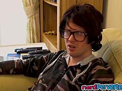 British woman with tattoos interviewed by nerd in casting