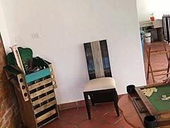 I play domino with my stepmothers and lose, leading to some homemade fun