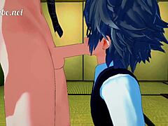 shirou gives sieg a blowjob and bareback fucks him hard in tatami room