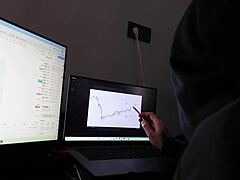 My sexy stepsister distracts me from trading with her tempting body.