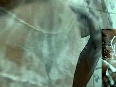 cyndy blackslave masturbates in shower, squirting little orgasm close-up