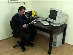 boss finally seduces secretary into quickie doggystyle and cowgirl sex