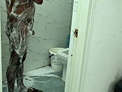 lucky asian boy gets to take a shower with an irani milf