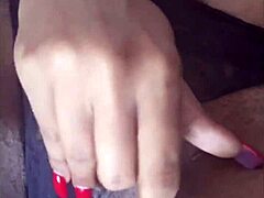 ebony beauty couldn't stop fingering her fat pierced pussy 😍, rubbing her clit to orgasm with big pussy lips and natural tits