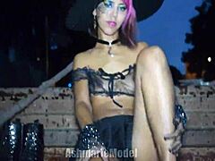 Hairy Pussy Upskirt And Flashing In Public - Trick Or Treat!